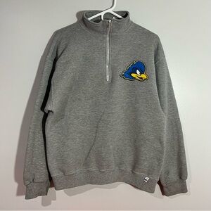 University Of Delaware Blue Hens Gray 1/4 Zip Pullover Sweatshirt Mens Medium